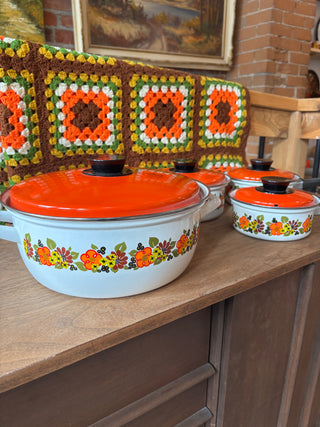 Vintage Austrian Enamel Cookware Set