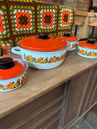 Vintage Austrian Enamel Cookware Set