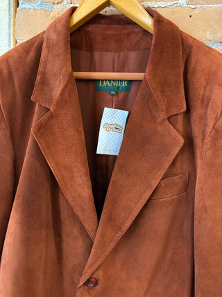 Rust Brown Danier Leather Suede Blazer