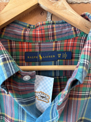 Vintage Ralph Lauren Blue Plaid Button Up