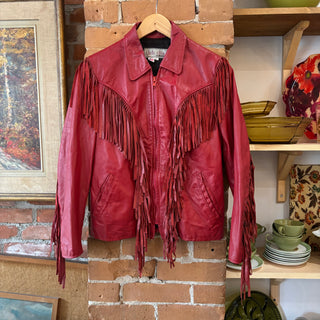 Red Fringe Leather Jacket