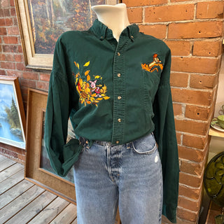 Disney Pooh and Friends Green Button Up