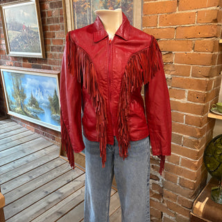 Red Fringe Leather Jacket