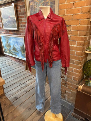 Red Fringe Leather Jacket