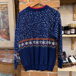 Blue Cardinal Winter Crewneck