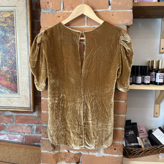 Reformation Gold Velvet Top