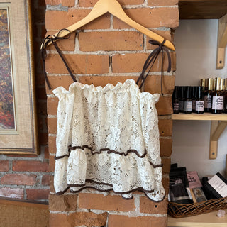 Handmade Lace Crop Tie Top