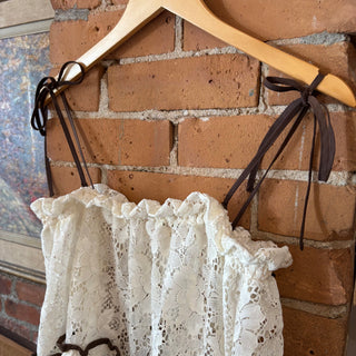 Handmade Lace Crop Tie Top