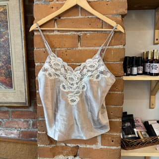 Taupe Crinolines Satin and Lace Tank