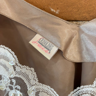 Taupe Crinolines Satin and Lace Tank