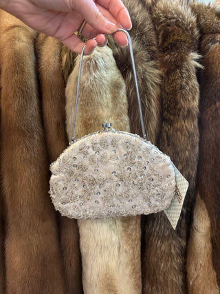White Beaded Evening Bag