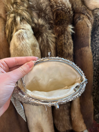 White Beaded Evening Bag