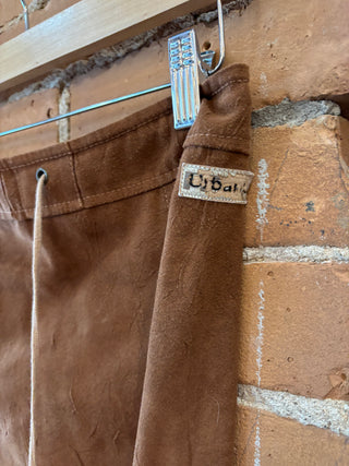 Brown Suede Midi Skirt