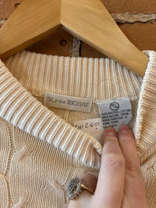 52 Rue Bichat Cream Knit Sweater