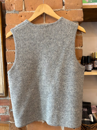 Grey Floral Knit Vest