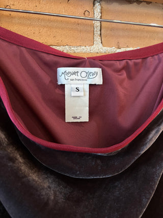 Margalet O'Leary Brown Velvet Maxi Skirt