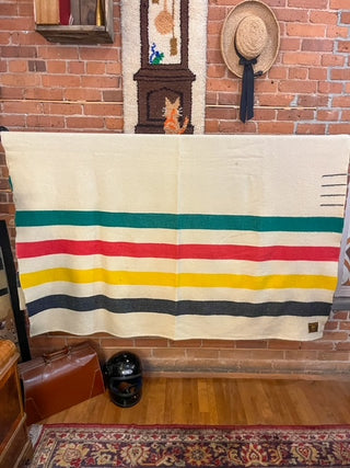 Hudson's Bay Stripe Wool Blanket, Full, Whitney Tag