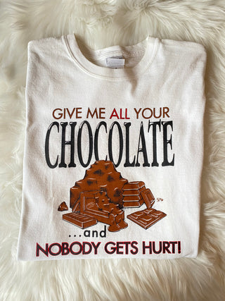 Give Me Your Chocolate Graphic Tee - Size Medium