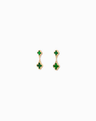 Mother of Pearl Double Clover Drop Earrings