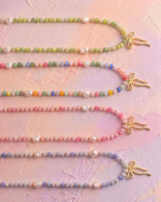 Pastel Crush Coquette Bead Pearl Necklace