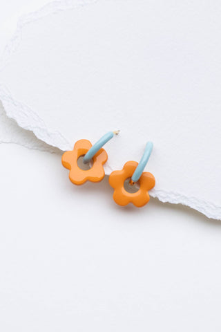 Retro Flower Hoop Earrings