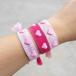Sweetheart Embroidered Tassel Bracelet