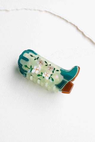 Floral Western Boot Design Featuring Magnolia Blossoms