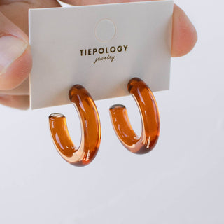 Amber Hoop Earrings