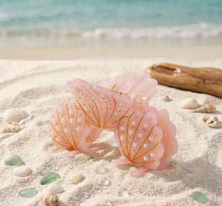 Beach Pearl Seashell Hair Claw Clip - 3 Colors