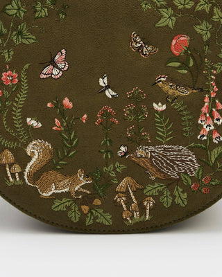 Charlotte Meadow Scene Embroidered Saddle Bag