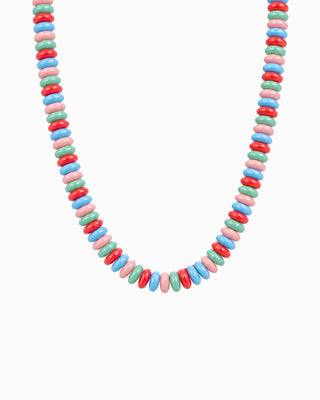 Summer Disc Marble Beaded Necklace