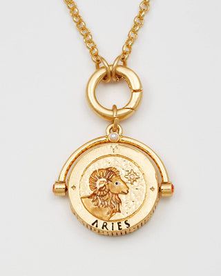 Aries Zodiac Spinner Necklace