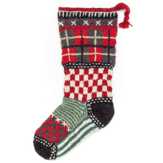 Tartan Christmas Stocking – Knit Patchwork Plaid Design