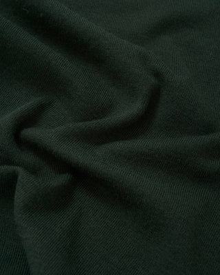 Hedgehog Embroidered Knitted Triangle Scarf in Forest Green