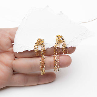 Drape Chain Ball Earrings
