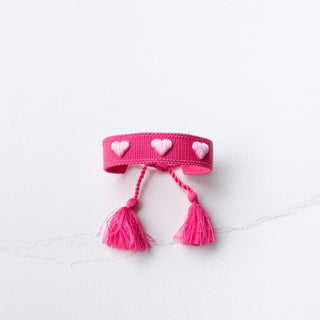Sweetheart Embroidered Tassel Bracelet