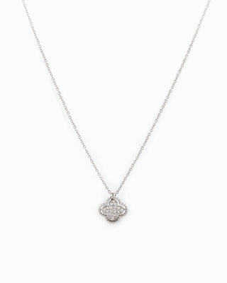Open Frame CZ Pave Clover Necklace