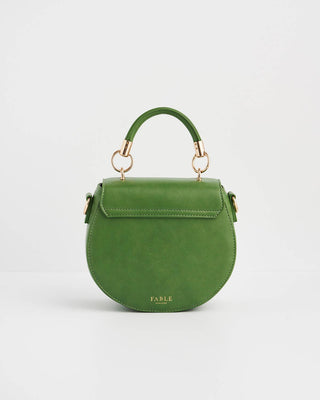 Fawn & Snail Green Embroidered Top Handle Bag