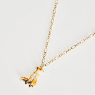 Enamel Fox Short Necklace