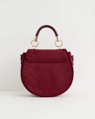 Fox & Mushroom Embroidered Velvet Saddle Bag