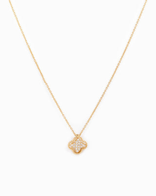 Open Frame CZ Pave Clover Necklace