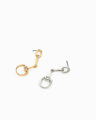 Western Horsebit Drop Stone Earrings