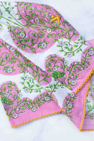 Bird & Vine Cotton Rayon Scarf