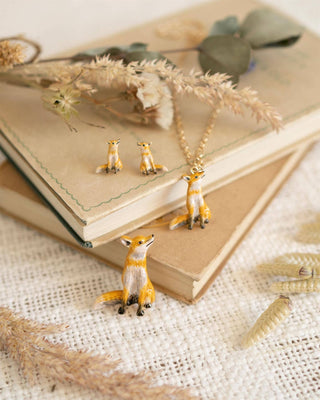 Enamel Fox Short Necklace