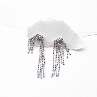 Drape Chain Ball Earrings