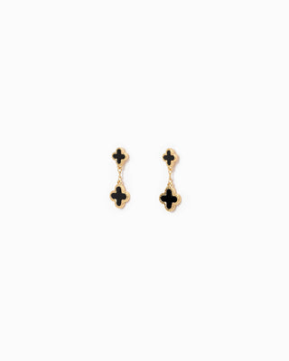 Mother of Pearl Double Clover Drop Earrings