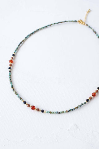 Mixed Turquoise & Natural Stone Beaded Necklace