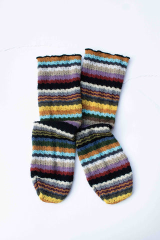 Women's Multicolor Knit Stripe Socks