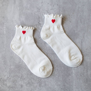 Ivory red Heart Socks