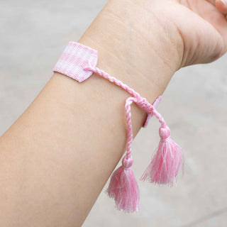 Sweetheart Embroidered Tassel Bracelet